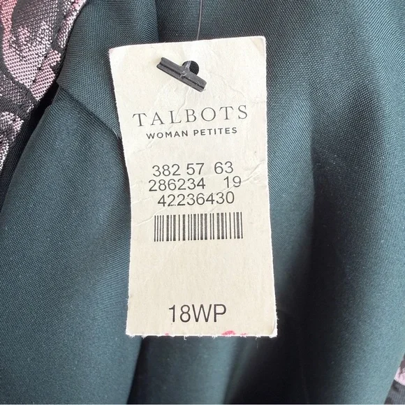 Talbots Jacquard Floral Ankle Sheen Pants 18WP - Picture 5 of 6